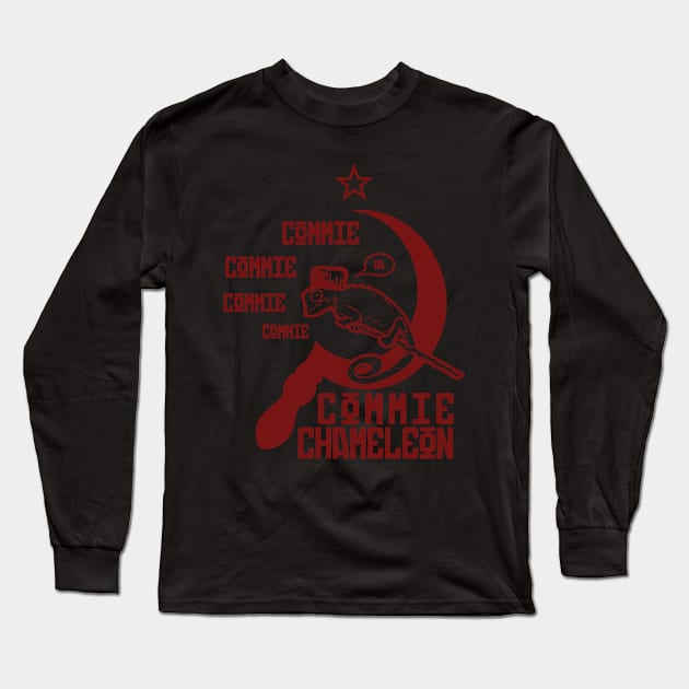 Commie Chameleon (red) Long Sleeve T-Shirt by Hurmly